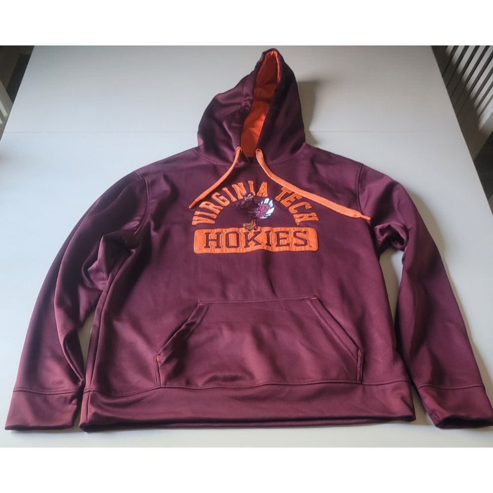 Virginia Tech Hokies Hoodie Men‎ M Burgandy Sweatshirt Top of World Pockets NCAA